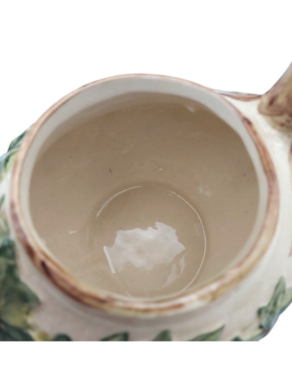 McCoy Pottery Ivy Teapot Tree Branch Handle Matching Lid Ceramic MCM Vtg 1940s - Picture 7 of 12